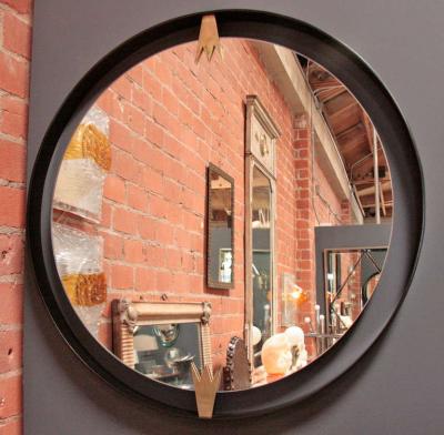 Iron and Brass Moderne Mirror