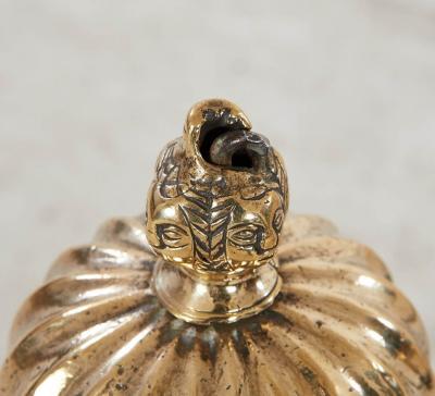 Iron and Bronze Pomegranate Andirons