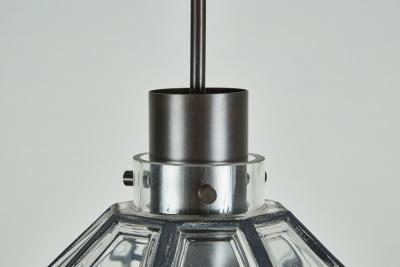 Iron and Glass Lantern Three Row Pendant