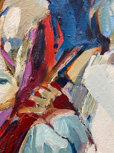 Irving Rosenzweig Large Irving Rosenzweig Figurative Abstract Oil Painting