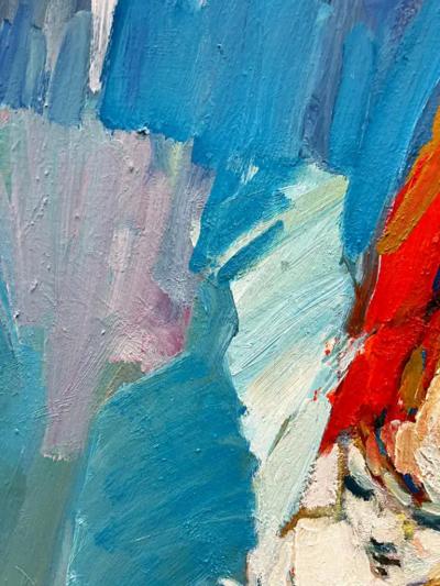 Irving Rosenzweig Large Irving Rosenzweig Figurative Abstract Oil Painting