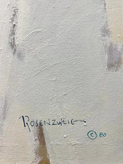 Irving Rosenzweig Large Irving Rosenzweig Figurative Abstract Oil Painting