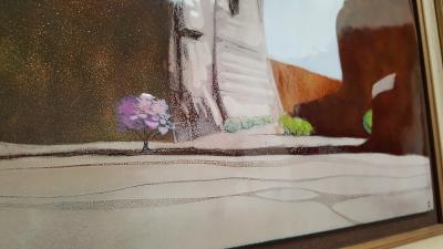 Irwin A Whitaker Canyon De Chelly Enamel by Irwin Whitaker