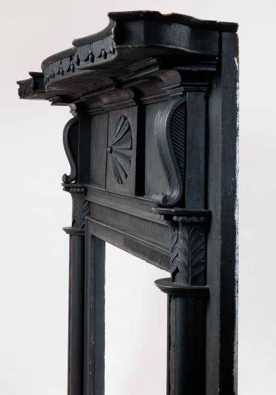 Isaac Powell Carved and Painted Federal Mantelpiece
