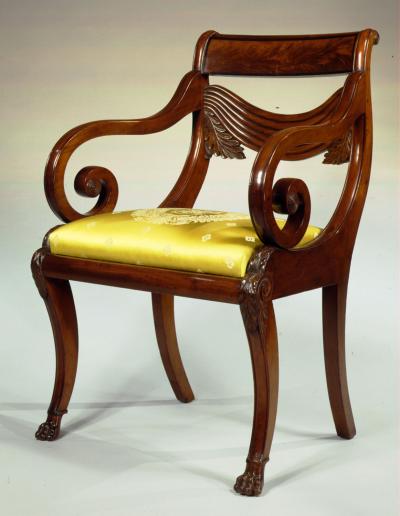 Isaac Vose Monumental Klismos Armchair