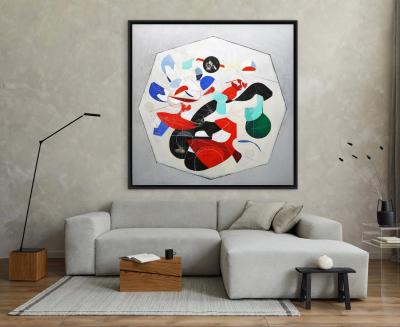 Isabel Brinck Abstract Oil Painting on Canvas Titled Throughout the Night 