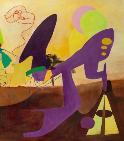 Isabel Brinck Abstract Painting on Canvas Titled Squirrel Whisperer 