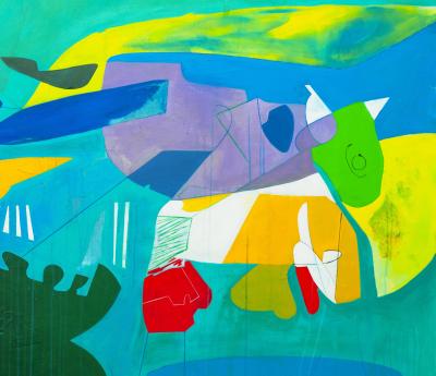 Isabel Brinck Original Abstract Painting on Canvas Titled Rain Check 