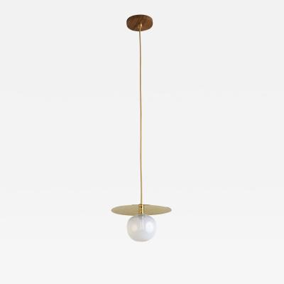 Isabel Moncada COMETA pendant light Minimalist Hammered Finish White Handblown Glass Globe