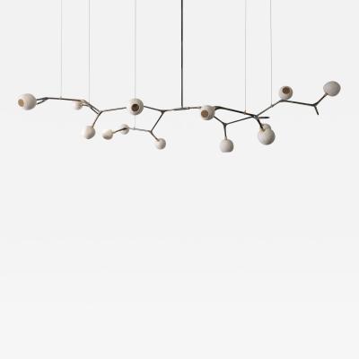 Isabel Moncada MANTIS 13 pendant light Vintage Finish Lost Wax Bronze 13 Porcelain Globes