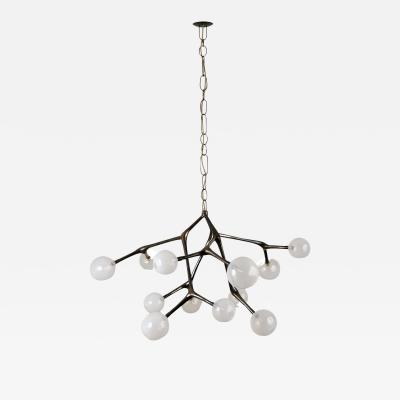 Isabel Moncada MARATUS chandelier Lost Wax Bronze Vintage Finish Blown Glass Globes