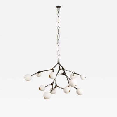 Isabel Moncada MARATUS chandelier Lost Wax Bronze Vintage Finish White Porcelain Globes