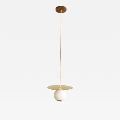 Isabel Moncada Minimalist Pendant Light Hammered Finish Handmade White Porcelain Globe