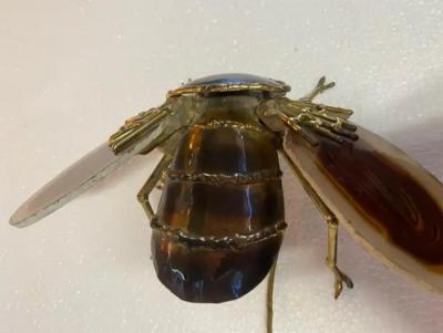 Isabelle Faure 1970 Bee Wall Lamp in Bronze or Brass Duval Brasseur Or Isabelle Faure 1 Bulb