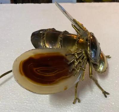 Isabelle Faure 1970 Bee Wall Lamp in Bronze or Brass Duval Brasseur Or Isabelle Faure 1 Bulb