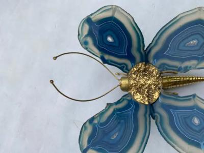 Isabelle Faure 1970 Butterfly Wall Lamp in Bronze or Brass Duval Brasseur Or Isabelle Faure