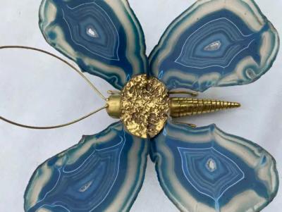 Isabelle Faure 1970 Butterfly Wall Lamp in Bronze or Brass Duval Brasseur Or Isabelle Faure