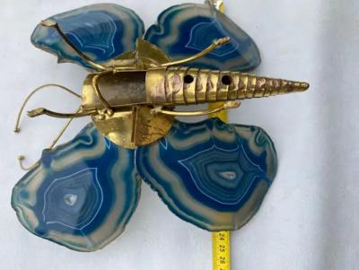 Isabelle Faure 1970 Butterfly Wall Lamp in Bronze or Brass Duval Brasseur Or Isabelle Faure