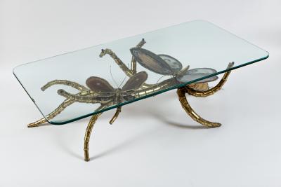 Isabelle Faure Large French Agate Butterfly Low Table Designed By Isabelle Faure