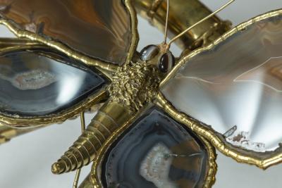 Isabelle Faure Large French Agate Butterfly Low Table Designed By Isabelle Faure