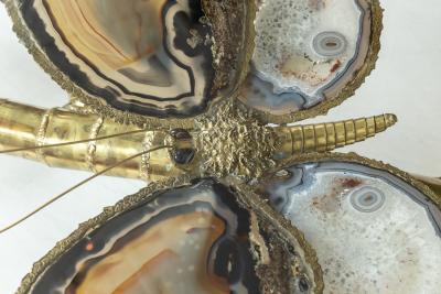 Isabelle Faure Large French Agate Butterfly Low Table Designed By Isabelle Faure