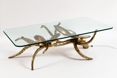 Isabelle Faure Large French Agate Butterfly Low Table Designed By Isabelle Faure