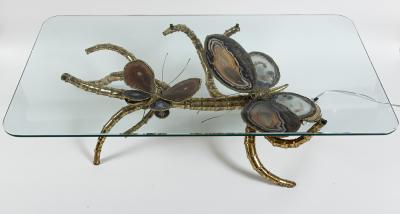 Isabelle Faure Large French Agate Butterfly Low Table Designed By Isabelle Faure