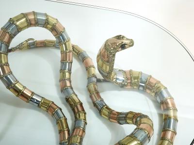 Isabelle Faure Signed Isabelle Faure cobra sculpture XL coffee table 1970s