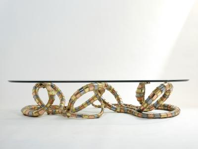 Isabelle Faure Signed Isabelle Faure cobra sculpture XL coffee table 1970s