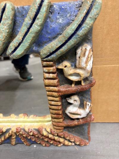 Isabelle Ferlay Glazed Ceramic Mirror by Isabelle Ferlay from the group les Argonautes