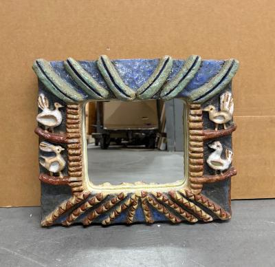 Isabelle Ferlay Glazed Ceramic Mirror by Isabelle Ferlay from the group les Argonautes
