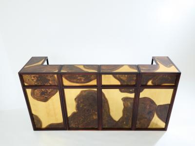 Isabelle Masson Faure Isabelle and Richard Faure oxidized brass bar cabinet counters 1970s