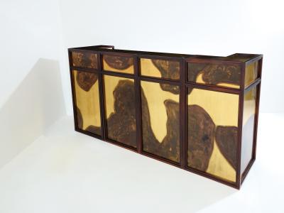 Isabelle Masson Faure Isabelle and Richard Faure oxidized brass bar cabinet counters 1970s