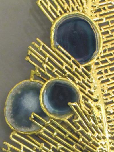 Isabelle Masson Faure Peacock feather wall lamp by Isabelle Masson Faure France circa 1980