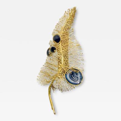 Isabelle Masson Faure Peacock feather wall lamp by Isabelle Masson Faure France circa 1980