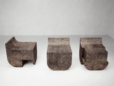 Isac Elam Kaid Canadian Contemporary Mono Block Cement Chair