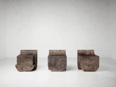 Isac Elam Kaid Canadian Contemporary Mono Block Cement Chair