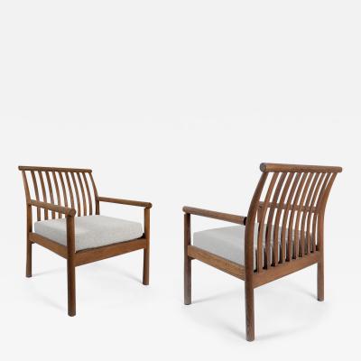 Isamu Kenmochi RARE PAIR OF OAK ARMCHAIRS for Akita Mokko 1964 