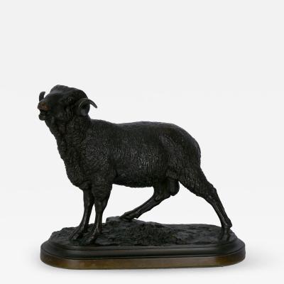Isidore Bonheur Bronze Sculpture Merino Ram Cast after Model by Isidore Jules Bonheur