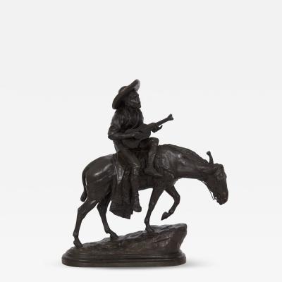 Isidore Bonheur Spanish Guitar Player Bronze Sculpture by Isidore Bonheur Peyrol Foundry