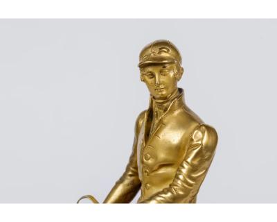 Isidore Jules Bonheur A Rare Gilt and Patinated Bronze Jockey on A Horse