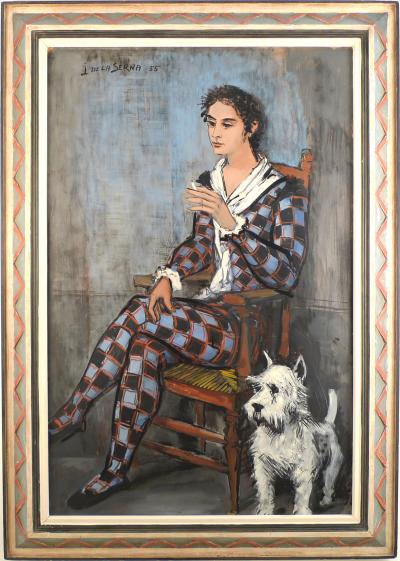 Ismael de la Serna Harlequin and his dog