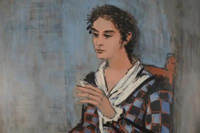 Ismael de la Serna Harlequin and his dog