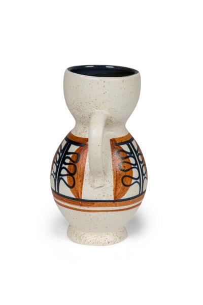 Israeli Mid Century Lapid Glazed Round Top Pitcher