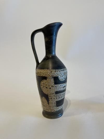 Israeli Mid Century Lapid Lava Glazed Ceramic Pitcher