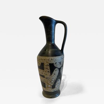 Israeli Mid Century Lapid Lava Glazed Ceramic Pitcher