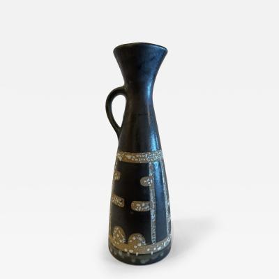 Israeli Mid Century Lapid Lava Glazed Ceramic Pitcher
