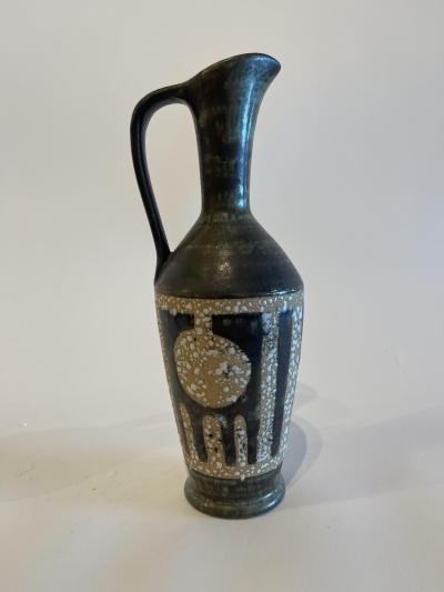 Israeli Mid Century Lapid Lava Glazed Ceramic Pitcher