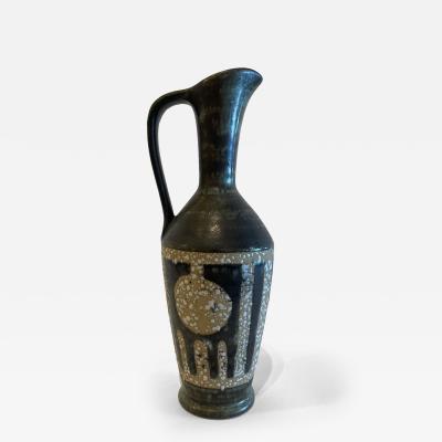 Israeli Mid Century Lapid Lava Glazed Ceramic Pitcher