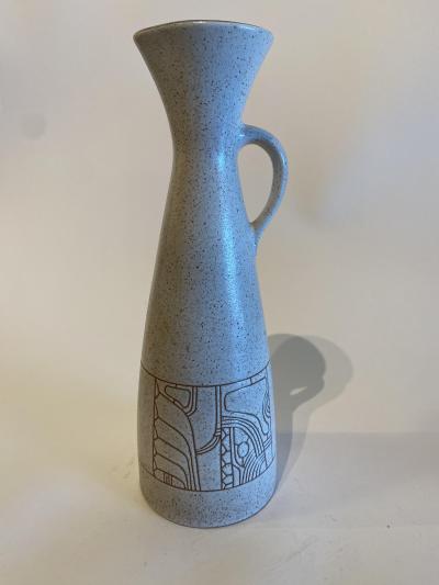 Israeli Mid Century Lapid Sgraffito Glazed Ceramic Pitcher